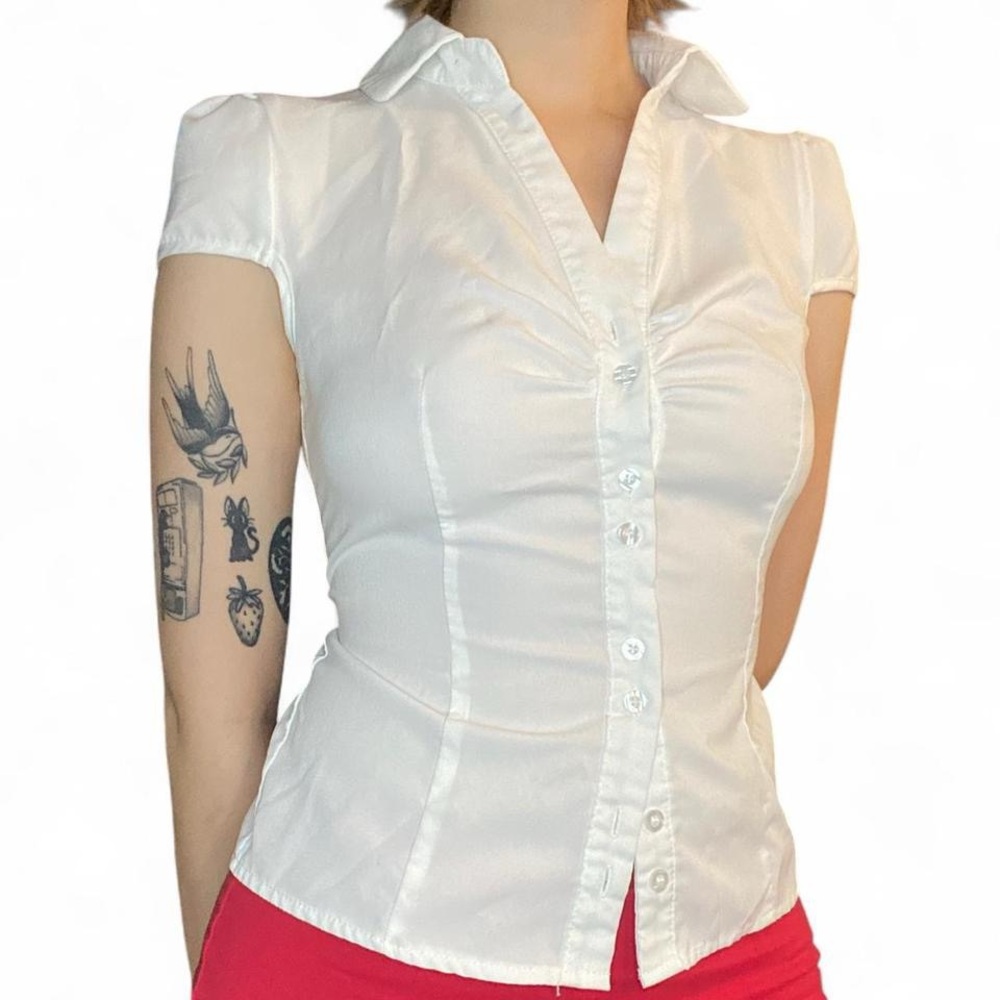 Elegant White Women's Button-Up Top